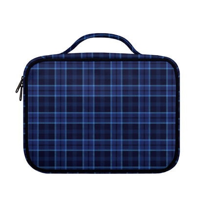 Blue Tartan Pattern Print Briefcase Bible Bag