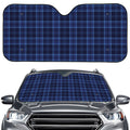 Blue Tartan Pattern Print Car Windshield Sun Shade