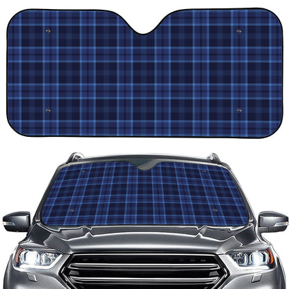 Blue Tartan Pattern Print Car Windshield Sun Shade