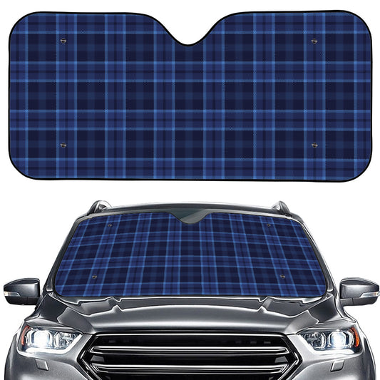 Blue Tartan Pattern Print Car Windshield Sun Shade