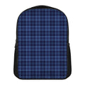 Blue Tartan Pattern Print Casual Backpack
