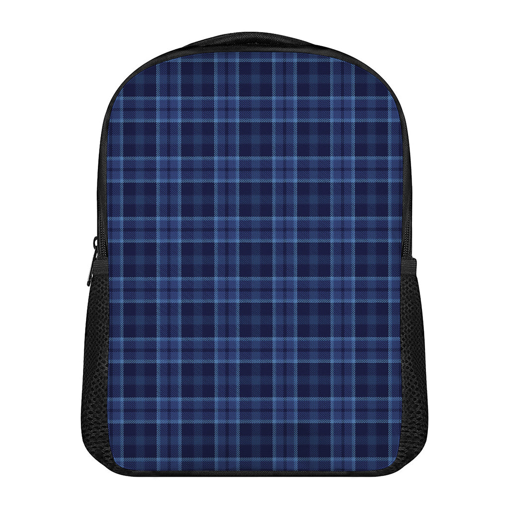 Blue Tartan Pattern Print Casual Backpack