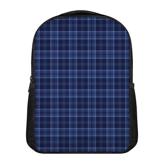Blue Tartan Pattern Print Casual Backpack