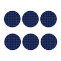 Blue Tartan Pattern Print Coaster Set