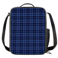 Blue Tartan Pattern Print Crossbody Lunch Bag