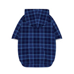 Blue Tartan Pattern Print Dog Zip Up Hoodie