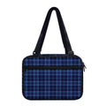 Blue Tartan Pattern Print Double Strap Bible Bag