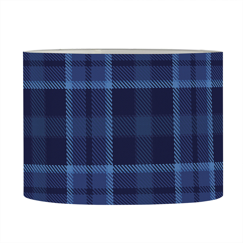 Blue Tartan Pattern Print Drum Lamp Shade