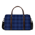 Blue Tartan Pattern Print Duffel Bag