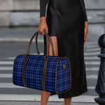 Blue Tartan Pattern Print Duffle Bag