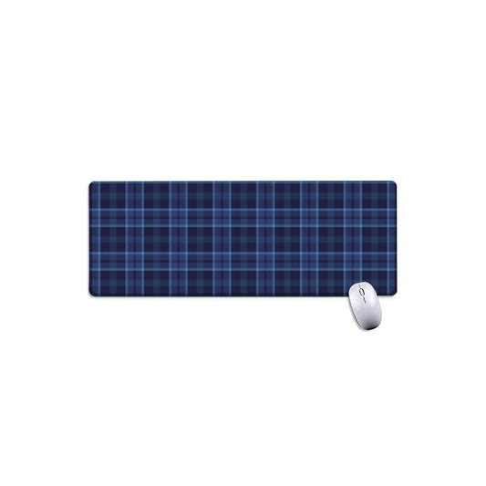 Blue Tartan Pattern Print Extended Mouse Pad