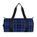 Blue Tartan Pattern Print Gym Bag
