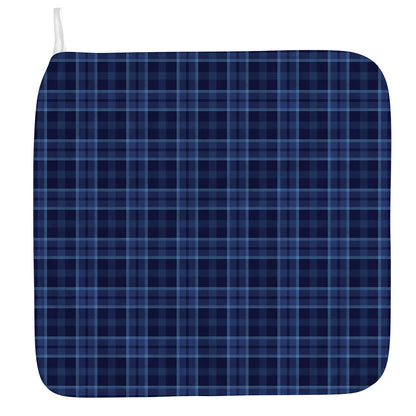 Blue Tartan Pattern Print Hand Towel