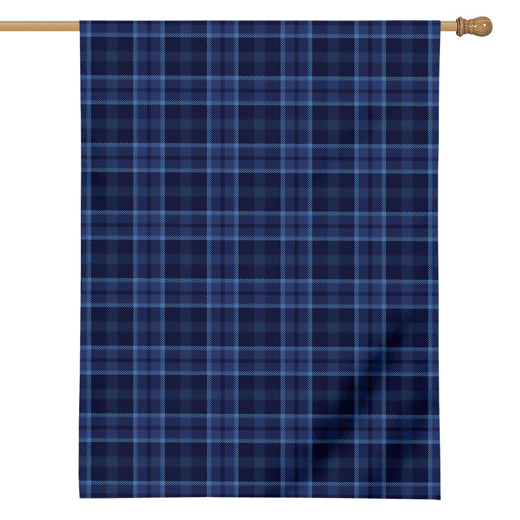 Blue Tartan Pattern Print House Flag