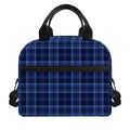 Blue Tartan Pattern Print Insulated Lunch Bag