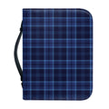 Blue Tartan Pattern Print Leather Bible Cover