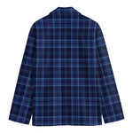 Blue Tartan Pattern Print Men's Blazer