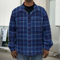 Blue Tartan Pattern Print Men's Shirt Jacket