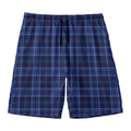 Blue Tartan Pattern Print Men's Swim Trunks