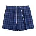 Blue Tartan Pattern Print Mesh Shorts