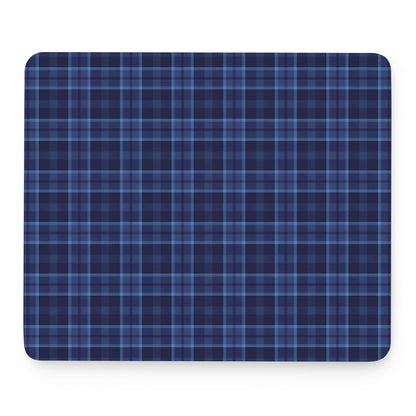Blue Tartan Pattern Print Mouse Pad