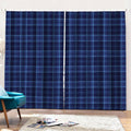 Blue Tartan Pattern Print Pencil Pleat Curtains