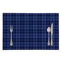 Blue Tartan Pattern Print Placemat