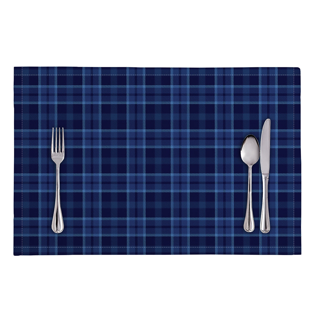 Blue Tartan Pattern Print Placemat