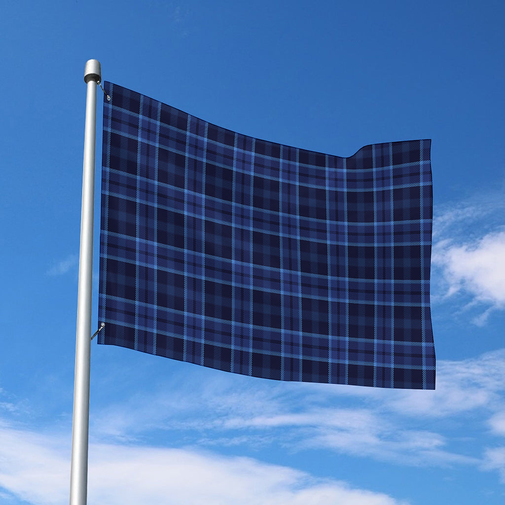 Blue Tartan Pattern Print Polyester Flag