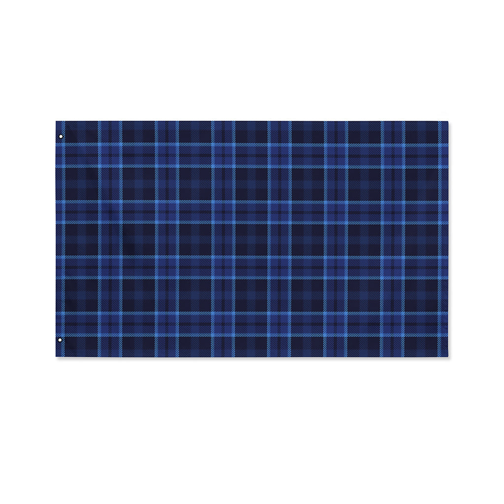 Blue Tartan Pattern Print Polyester Flag