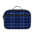 Blue Tartan Pattern Print Portable Lunch Bag