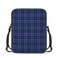 Blue Tartan Pattern Print Rectangular Crossbody Bag