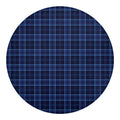 Blue Tartan Pattern Print Round Blanket