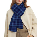 Blue Tartan Pattern Print Scarf
