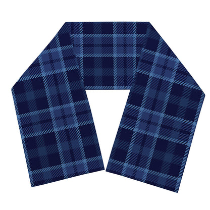 Blue Tartan Pattern Print Scarf