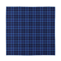 Blue Tartan Pattern Print Silk Bandana