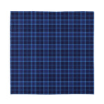 Blue Tartan Pattern Print Silk Bandana