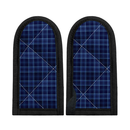 Blue Tartan Pattern Print Skillet Handle Cover
