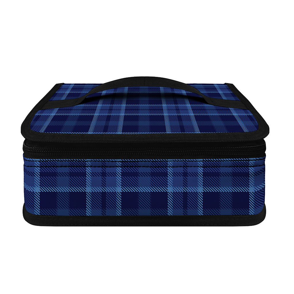 Blue Tartan Pattern Print Small Lunch Bag