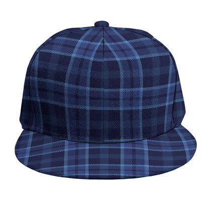 Blue Tartan Pattern Print Snapback Cap