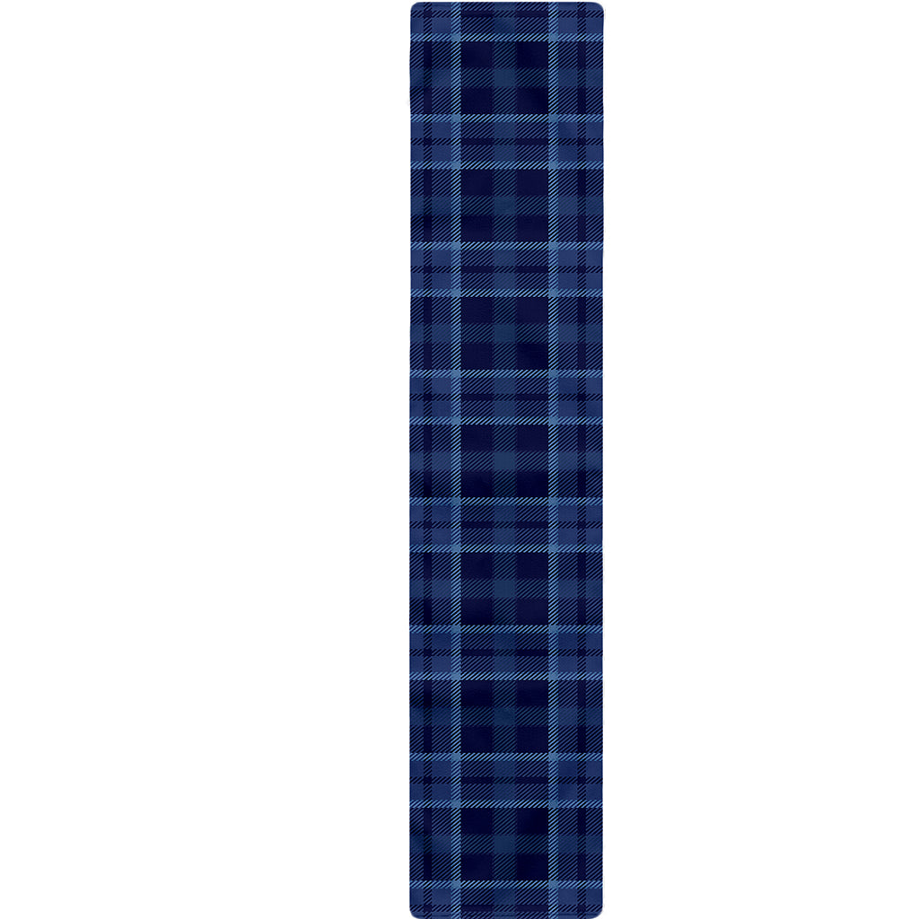 Blue Tartan Pattern Print Table Runner