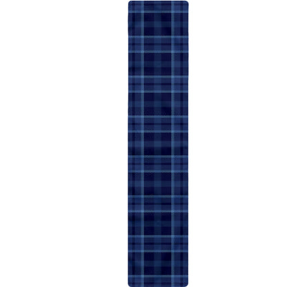 Blue Tartan Pattern Print Table Runner