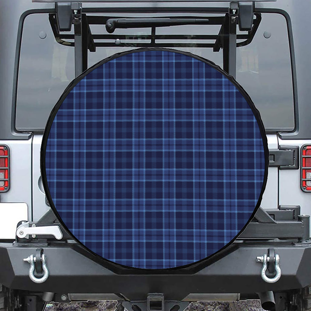Blue Tartan Pattern Print Tire Cover
