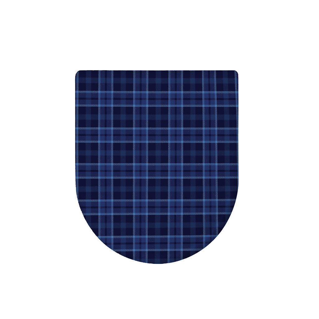 Blue Tartan Pattern Print Toilet Lid Cover
