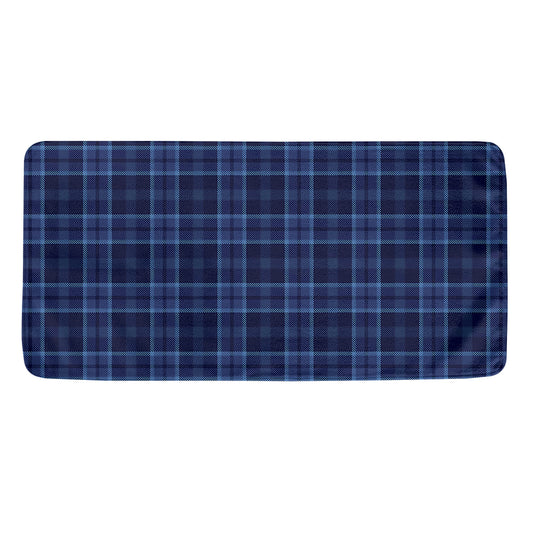Blue Tartan Pattern Print Towel