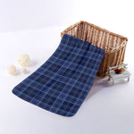 Blue Tartan Pattern Print Towel