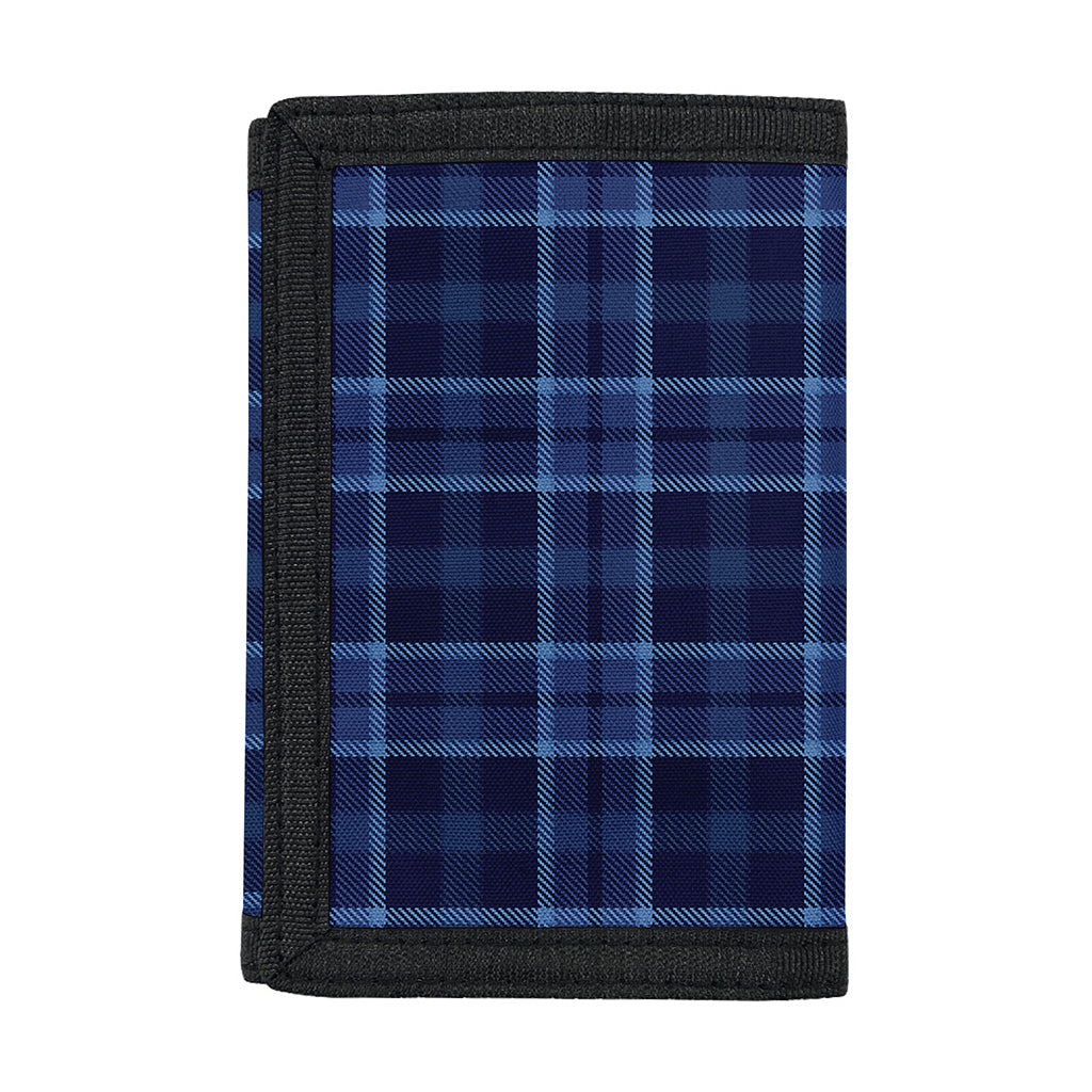Blue Tartan Pattern Print Trifold Wallet