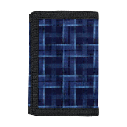 Blue Tartan Pattern Print Trifold Wallet