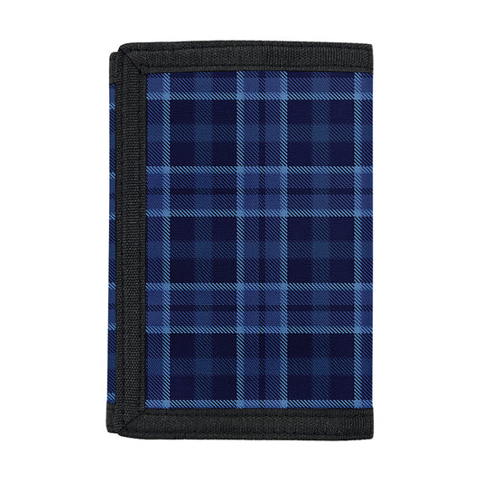 Blue Tartan Pattern Print Trifold Wallet