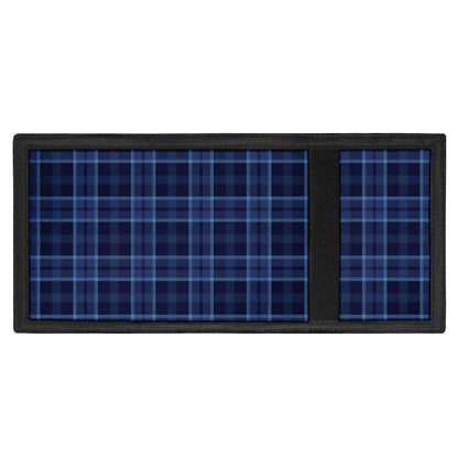 Blue Tartan Pattern Print Trifold Wallet